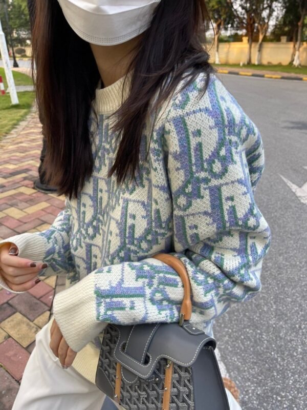 DIOR Classic full printed jacquard letter knitted sweater