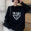 Prada Autumn New Casual Letter Graffiti Round Neck Hoodie