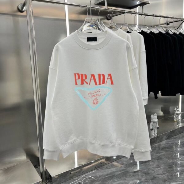 Prada Autumn New Casual Letter Graffiti Round Neck Hoodie