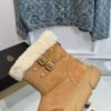 Bo ken UGG snow boots High silk shiny cowhide, double button decoration
