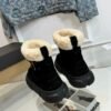 Bo ken UGG snow boots High silk shiny cowhide, double button decoration