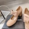 Chanel’s new early spring bow Mary Jane shoes Calf patent leather material