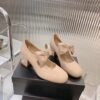 Chanel’s new early spring bow Mary Jane shoes Calf patent leather material