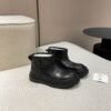 UGG winter new vintage washed cowhide thick soled slip-on wool and fur snow boots