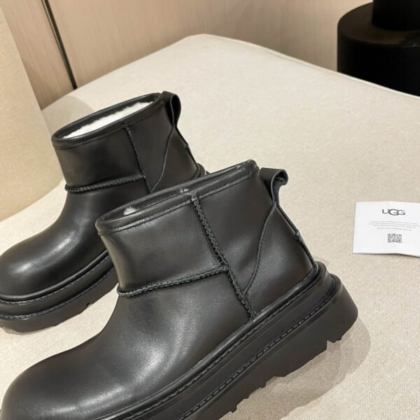 UGG winter new vintage washed cowhide thick soled slip-on wool and fur snow boots