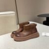 UGG winter new vintage washed cowhide thick soled slip-on wool and fur snow boots