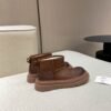 UGG winter new vintage washed cowhide thick soled slip-on wool and fur snow boots