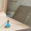 Bulgari classic small fan necklace with diamonds and turquoise Premium
