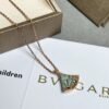 Bulgari classic small fan necklace with diamonds and turquoise Premium