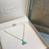 Bulgari classic small fan necklace with diamonds and turquoise Premium