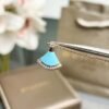 Bulgari classic small fan necklace with diamonds and turquoise Premium