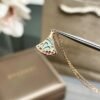 Bulgari classic small fan necklace with diamonds and turquoise Premium