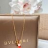 Bulgari diamond snake bone mother-of-pearl necklace Premium