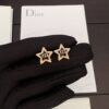 DIOR Latest black five-pointed star cd earrings premium version