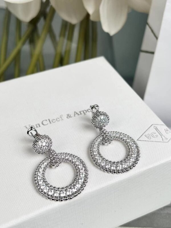 Van Cleef & Arpels new earrings inlaid with full diamonds, high-end version 1:1