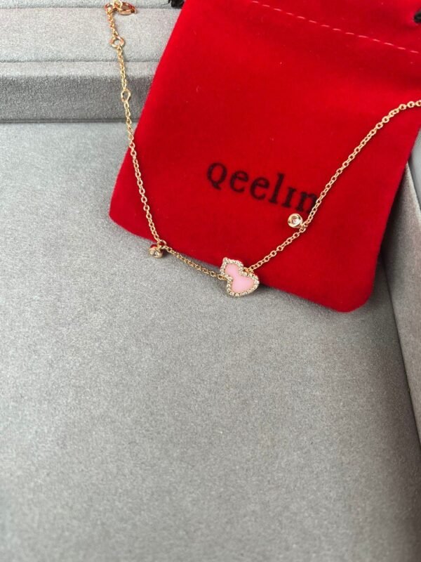 QeeLin V Gold Kirin Pink Opal Bracelet