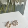 Van Cleef & Arpels four-leaf clover full diamond earrings Premium