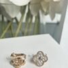 Van Cleef & Arpels four-leaf clover full diamond earrings Premium