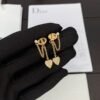 DIOR CD full diamond heart earrings