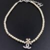 Chanel two-tone flower pearl necklace