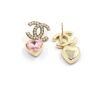 Chanel Pink Heart Pearl Earrings