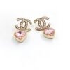 Chanel Pink Heart Pearl Earrings
