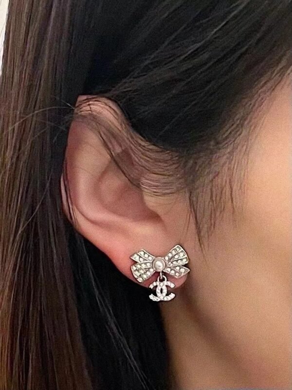 Chanel Mini Bow Earrings