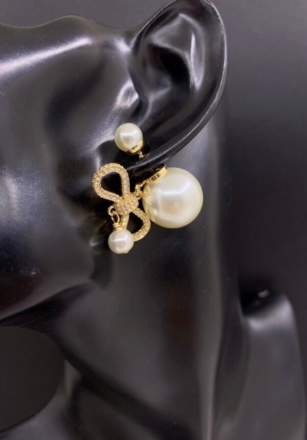 DIOR Pearl Bow Earrings Premium Edition