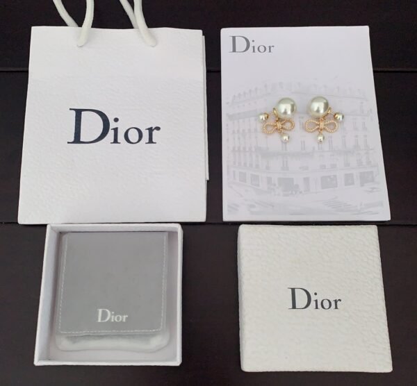 DIOR Pearl Bow Earrings Premium Edition