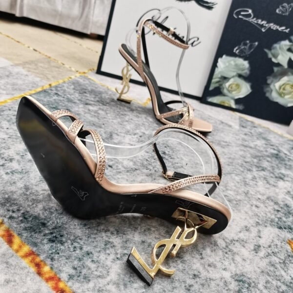YSL top high edition silk hot diamond cross strap sandals