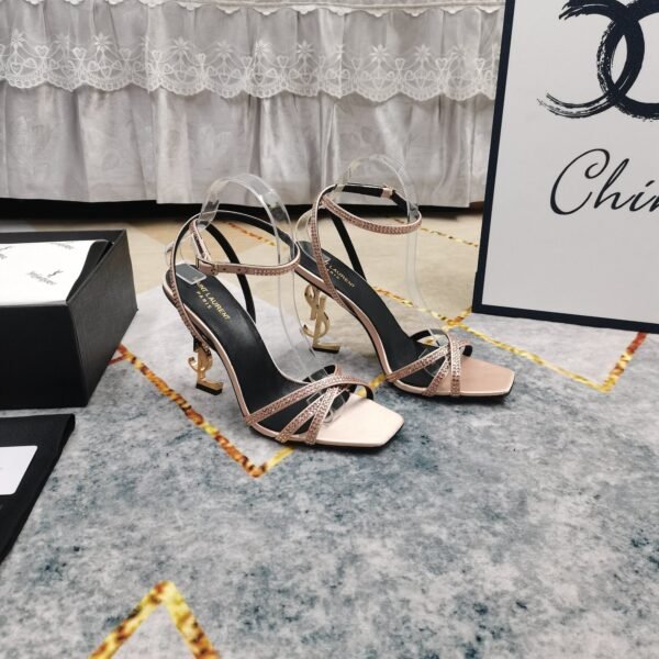 YSL top high edition silk hot diamond cross strap sandals