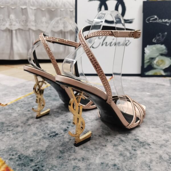 YSL top high edition silk hot diamond cross strap sandals