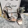 YSL top high edition silk hot diamond cross strap sandals