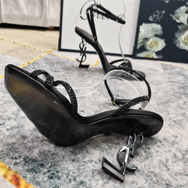 YSL top high edition silk hot diamond cross strap sandals