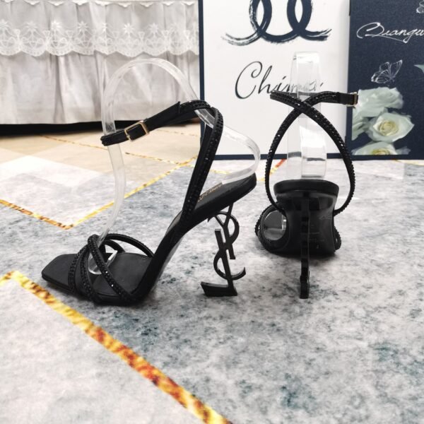 YSL top high edition silk hot diamond cross strap sandals