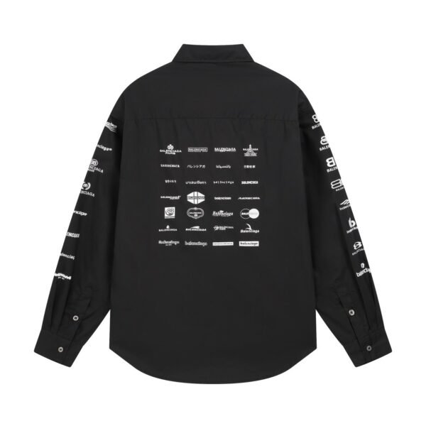 Balenciaga classic full logo collection print single-breasted casual long-sleeved shirt