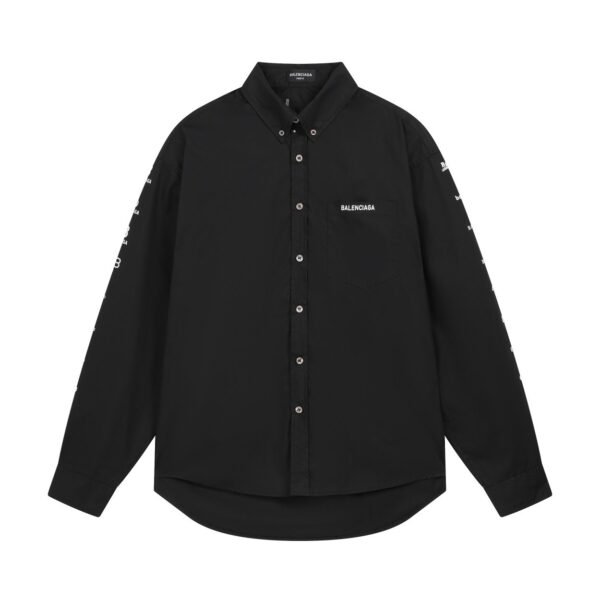 Balenciaga classic full logo collection print single-breasted casual long-sleeved shirt