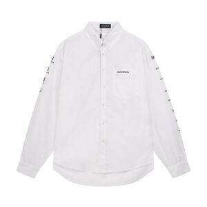 Balenciaga classic full logo collection print single-breasted casual long-sleeved shirt