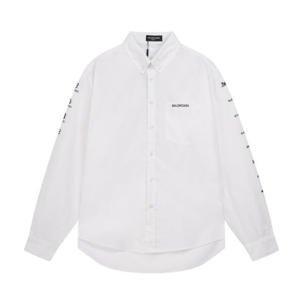Balenciaga classic full logo collection print single-breasted casual long-sleeved shirt