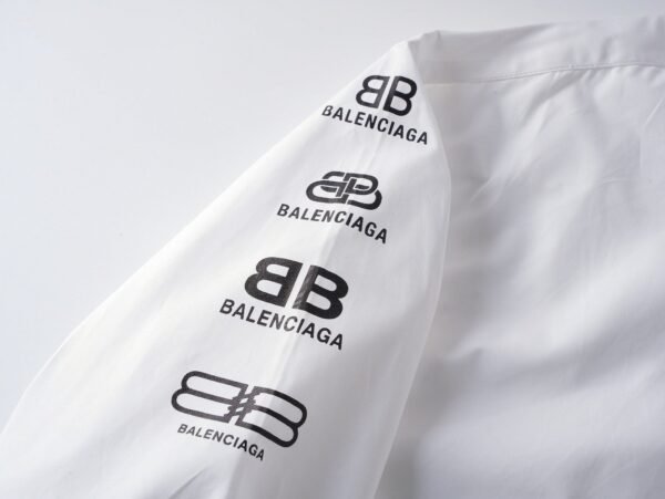 Balenciaga classic full logo collection print single-breasted casual long-sleeved shirt