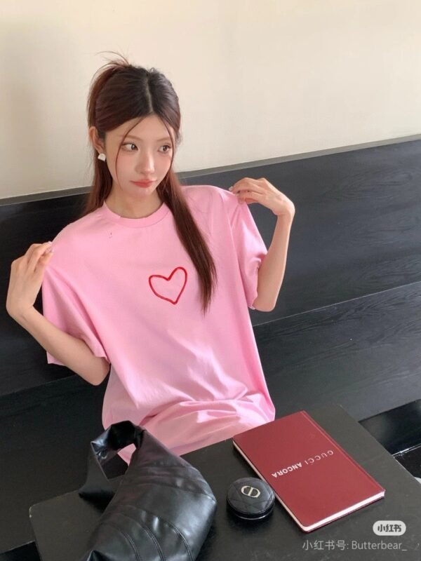 BALENCIAGA heart letter print short-sleeved T-shirt
