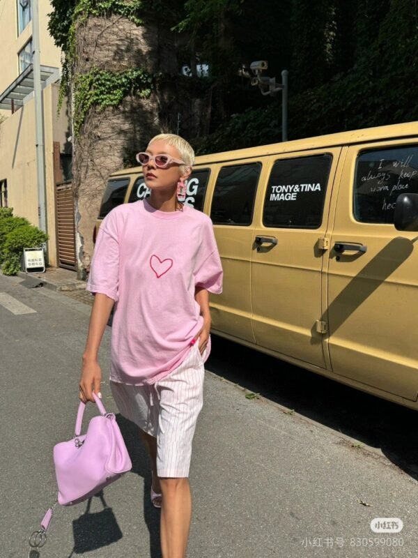 BALENCIAGA heart letter print short-sleeved T-shirt