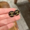 Chanel classic double c stud earrings