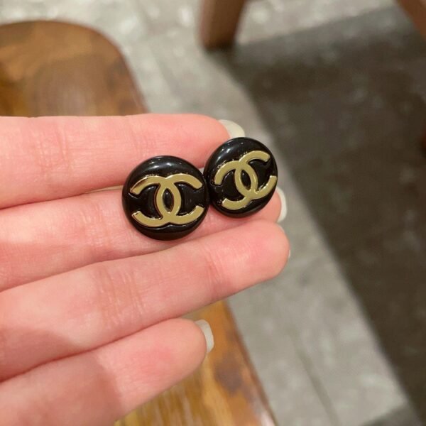 Chanel classic double c stud earrings