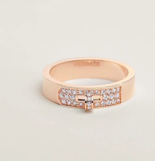 Hermes ring belt buckle Kelly ring half diamond ring sub-gold electroplating
