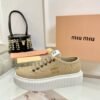 miumiu 2025 new casual shoes thick-soled canvas shoes