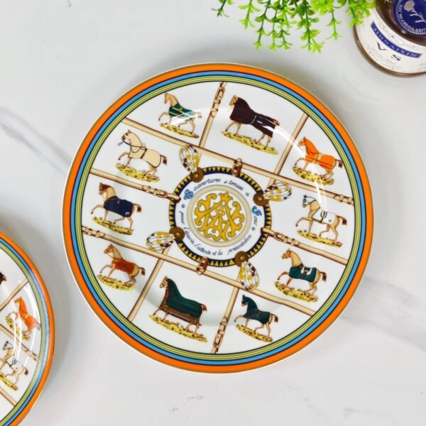 Hermès New Arrival Ten Horses Double Plate Set