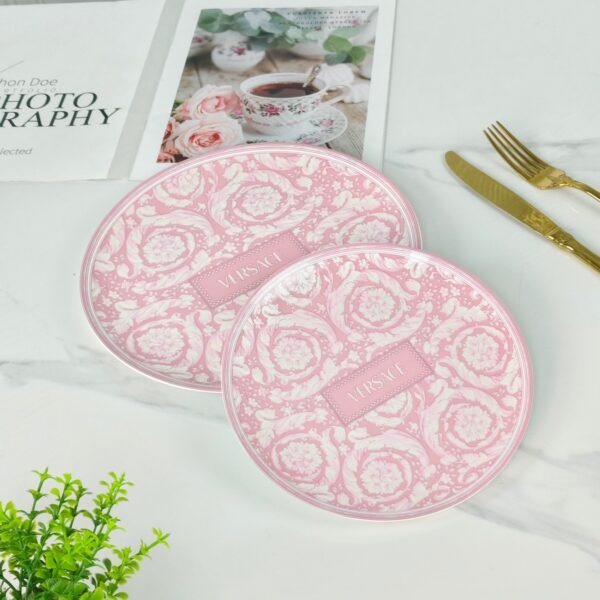 Versace Baroque Pink Double Plate Set