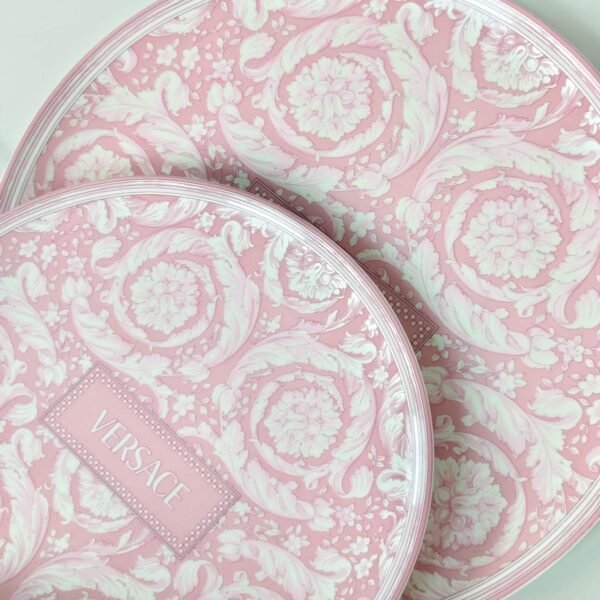 Versace Baroque Pink Double Plate Set