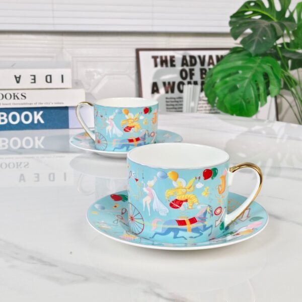 Hermès Astronaut blue coffee cup with double saucer